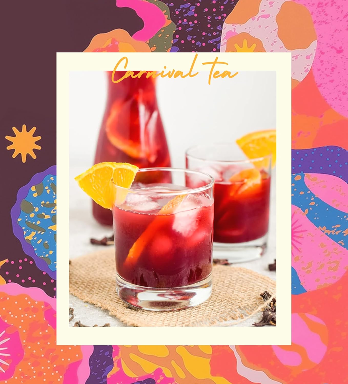 Carnival Mixed Fruit Tea Blend – Loose Leaf Herbal Tea with Strawberry, Apple, Peach, Raspberry, Blackcurrant, Hibiscus, Orange Peel, Lime & Rosehip - Caffeine Free & Antioxidant-Rich - 50g Tin, 18–20 Cups