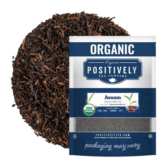 Organic Positively Tea Company, Assam Tgfop Black Tea, Loose Leaf, 16 Ounce