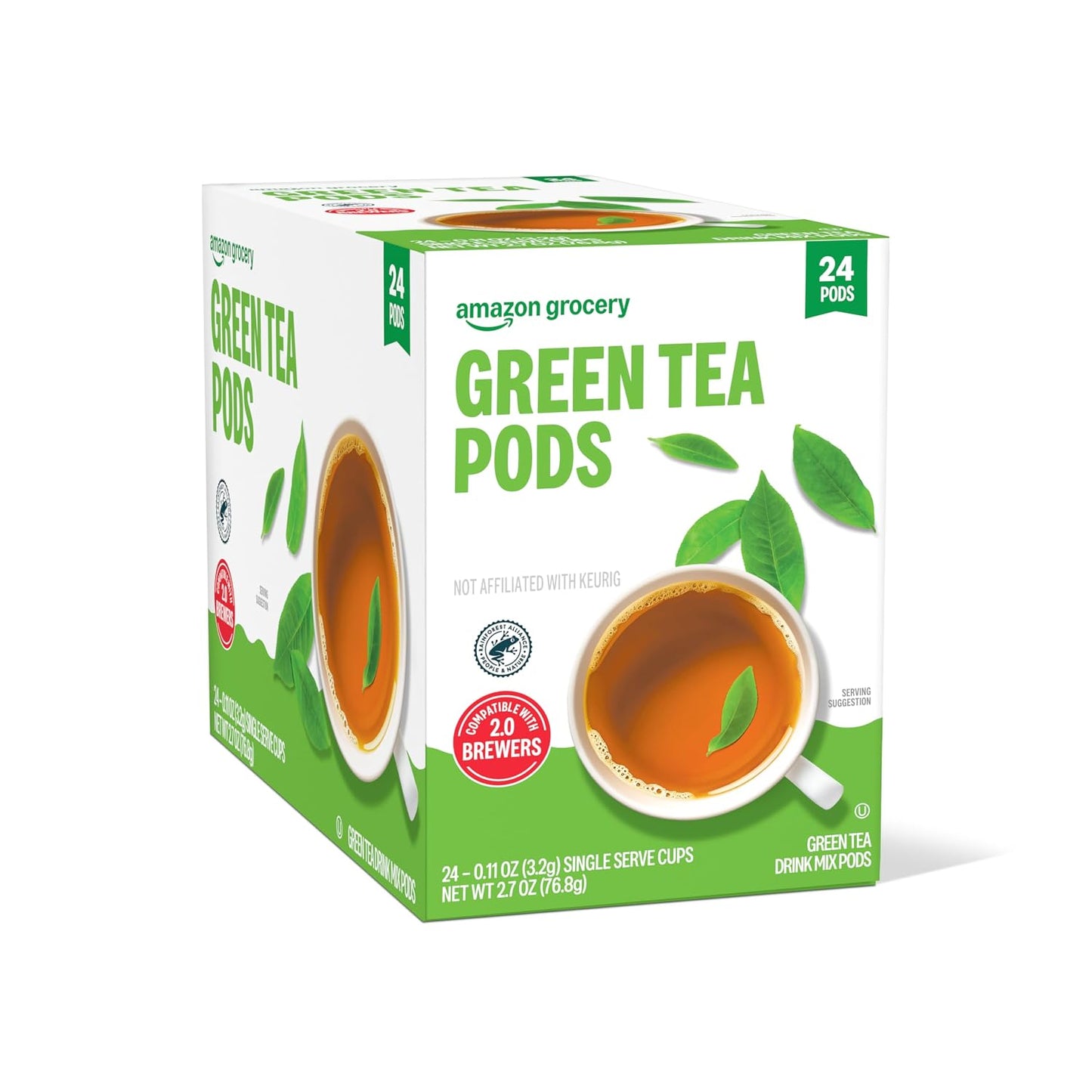 Amazon Grocery, Green Tea Pods, 2.7 Oz, 24 Ct
