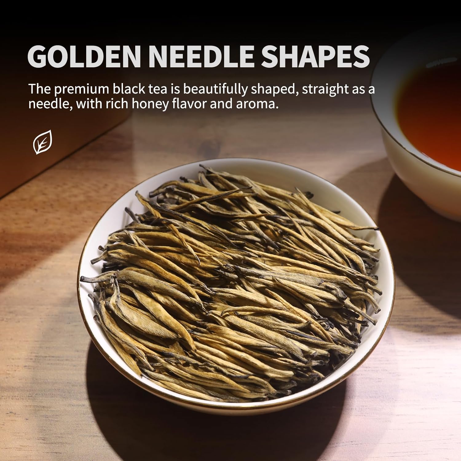 KHS Organic Black Tea Grade AAA (Super Grade), 3.17 OZ Chinese Yunnan Black Tea Loose Leaf, No Dust Production Workshop, Natural Organic Planting Loose Leaf Tea Perfect for Hot Brew, Dian Hong