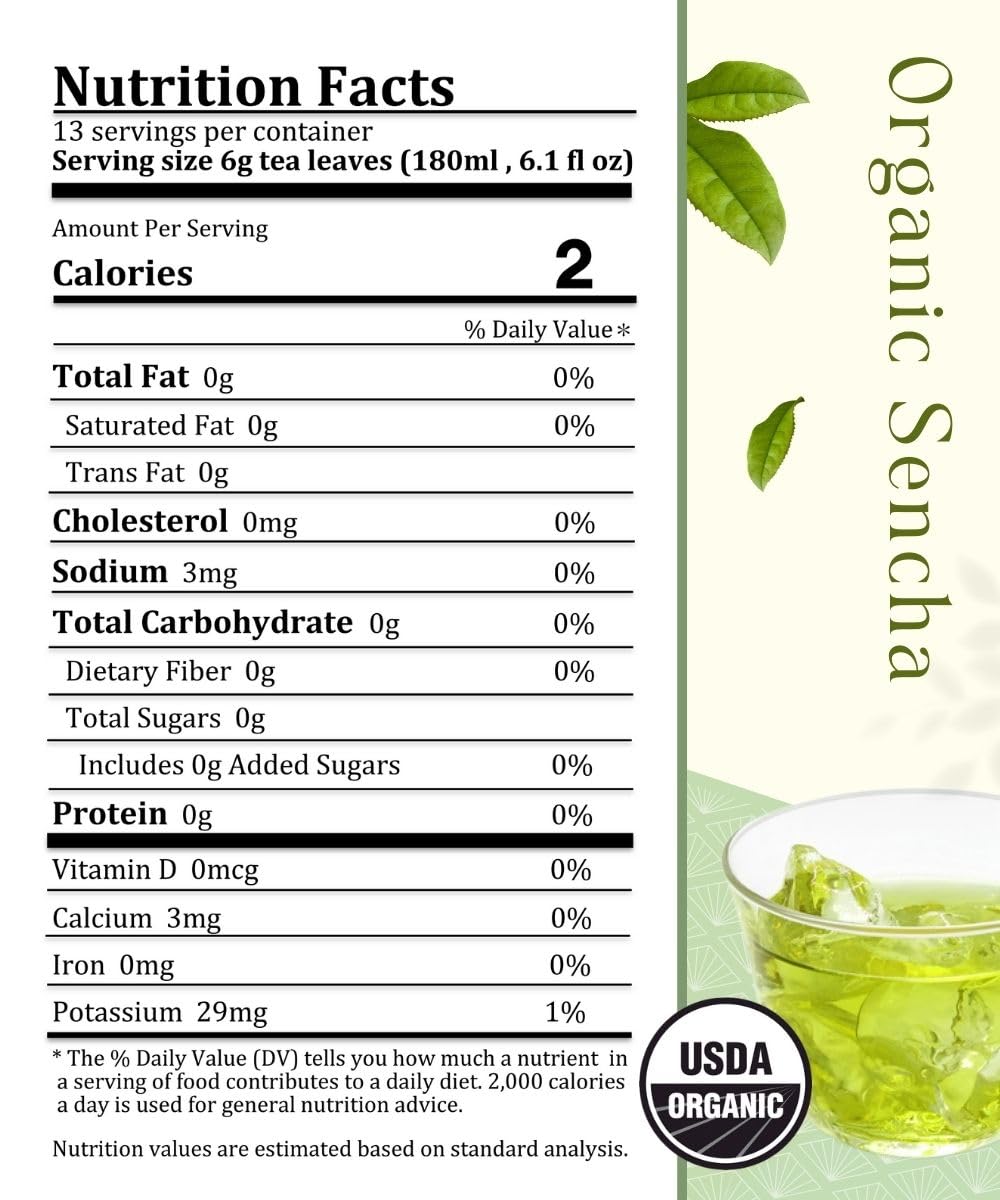 Misty Leaf, Organic 1st Flush Sencha, Loose Leaf Japanese Green Tea (2.82oz)