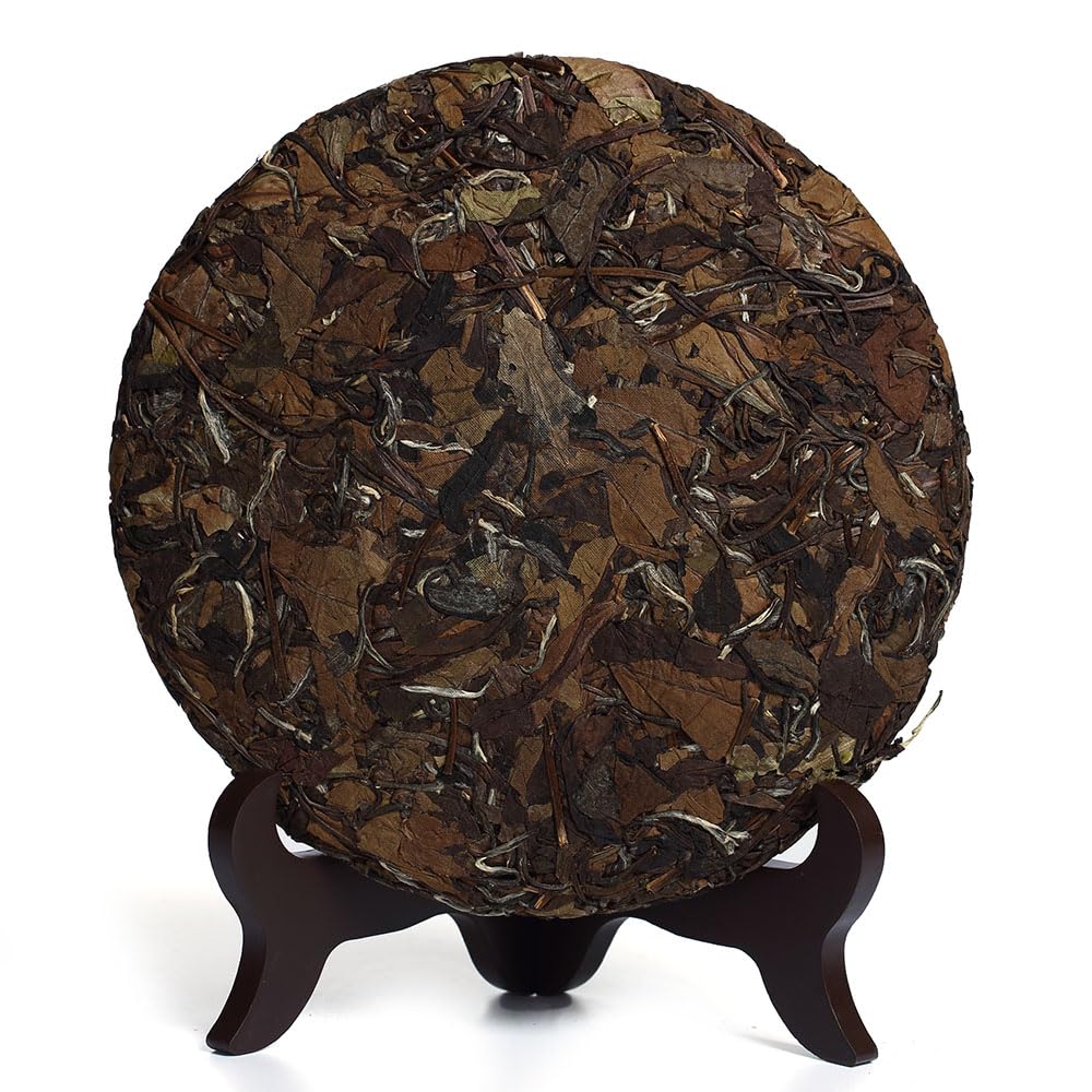 GOARTEA White Tea Cake - 350g / 12.35oz 2014 Year Fuding Shou Mei - Remote Mountain Wild Aged - Chinese Shoumei White Tea Loose Leaf - Low Caffeine