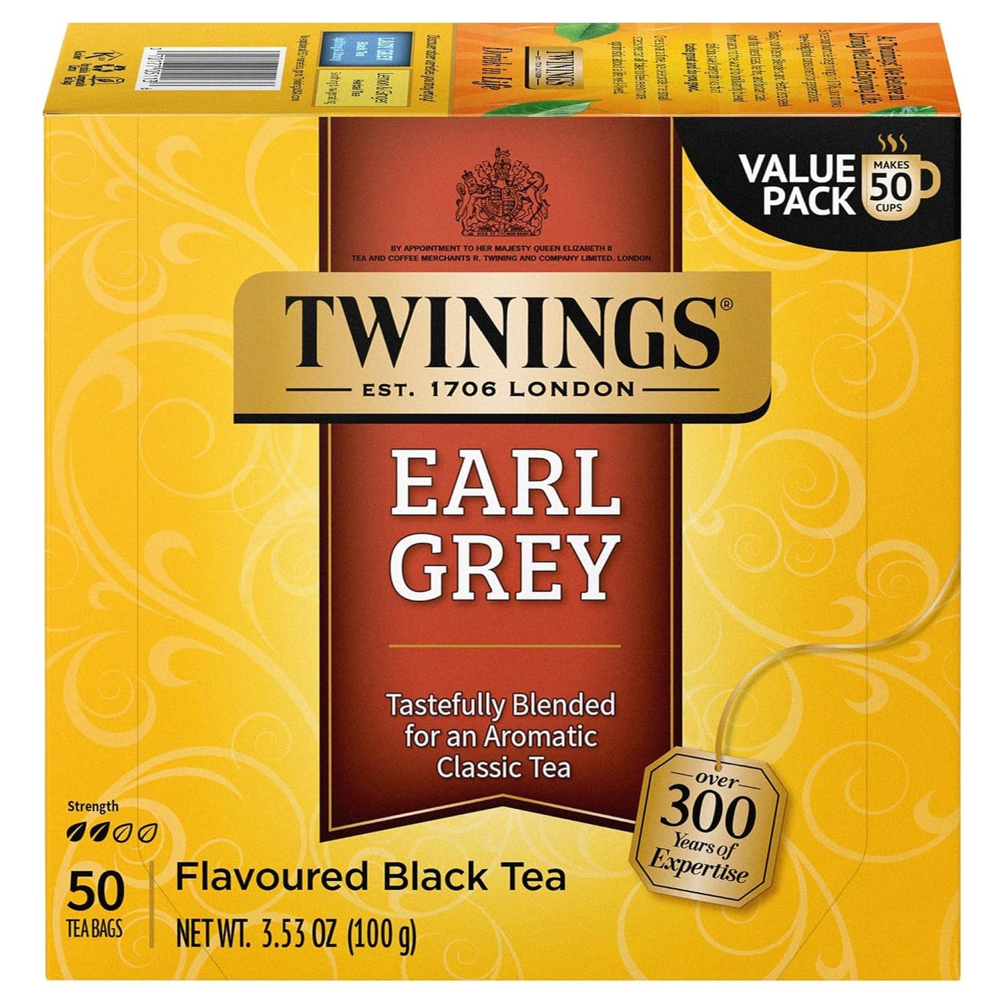 Twinings of London Classics Earl Grey Tea, 50 Count (Pack of 6)