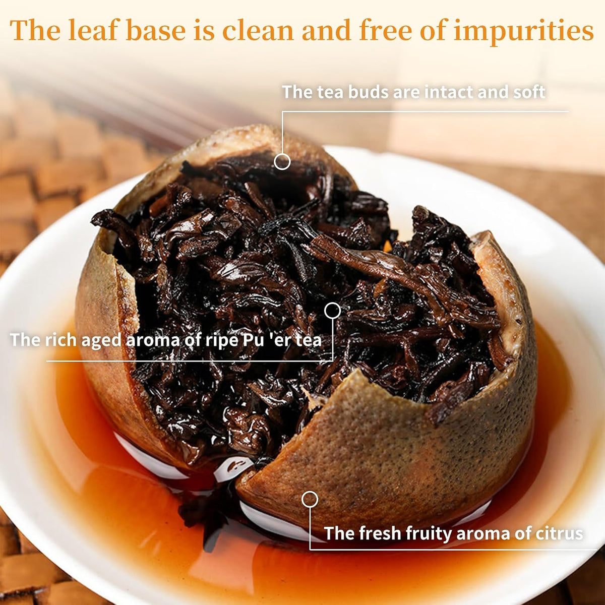 XIXICHA Puerh Tea Premium Tangerine Peel Pu-erh Tea 5.64oz(160g) Xiao Qing Gan Xinhui ChenPi Pu'er Citrus Yunnan Puerh Green Orange Peel 陈皮普洱茶 普洱小青柑 广东新会小青柑 云南勐海普洱茶 熟茶
