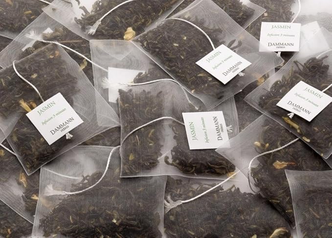Dammann Freres Sachets, Vert Au Jasmin Tea Bags, Premium Gourmet French Jasmine Green Tea, 25 Count (Single Pack)