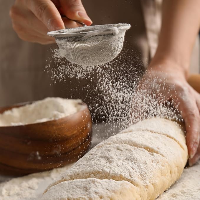 3 Pack Small Strainer 304 Stainless Steel Kitchen Fine Mesh Strainers Sieve Matcha Sifter with Handle for Tea, Coffee, Cocktails, Flour, Juice (3.35")