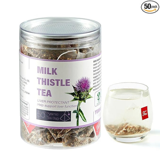 50 Milk Thistle Tea Bags for Detox Cleanse & Repair, Thorne Milk Thistle Herbal Tea for Support