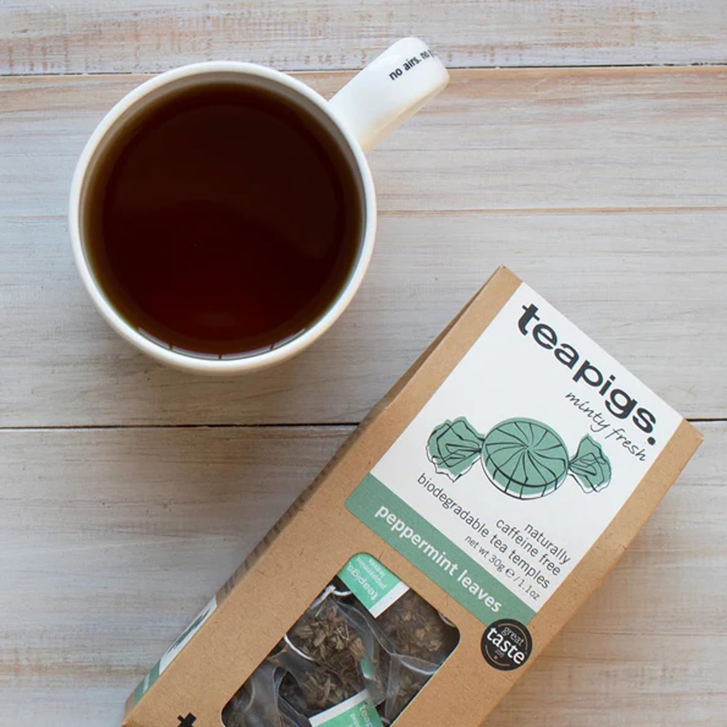 teapigs, Peppermint Leaves Tea, Made with Whole Leaves, Whole Leaf Tea Temples, 50 Count, Pack of 50, Cool, Crisp &amp; Refreshing