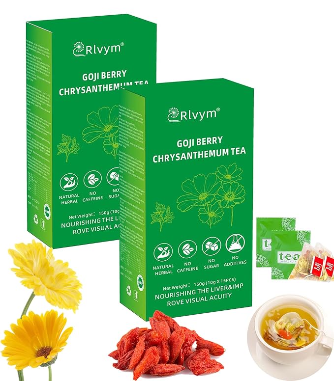 30PACK Goji Berry Chrysanthemum Tea for Liver Health, Dandelion Wolfberry Tea Bags, Chinese Health H