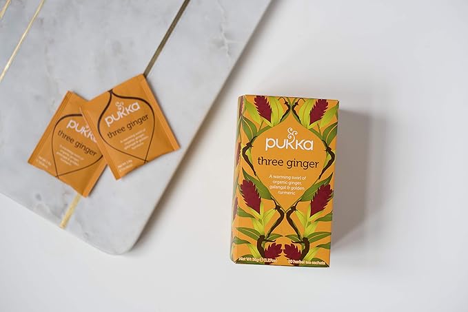 Pukka Herbal Tea Three Ginger 20 Count (Pack of 3)