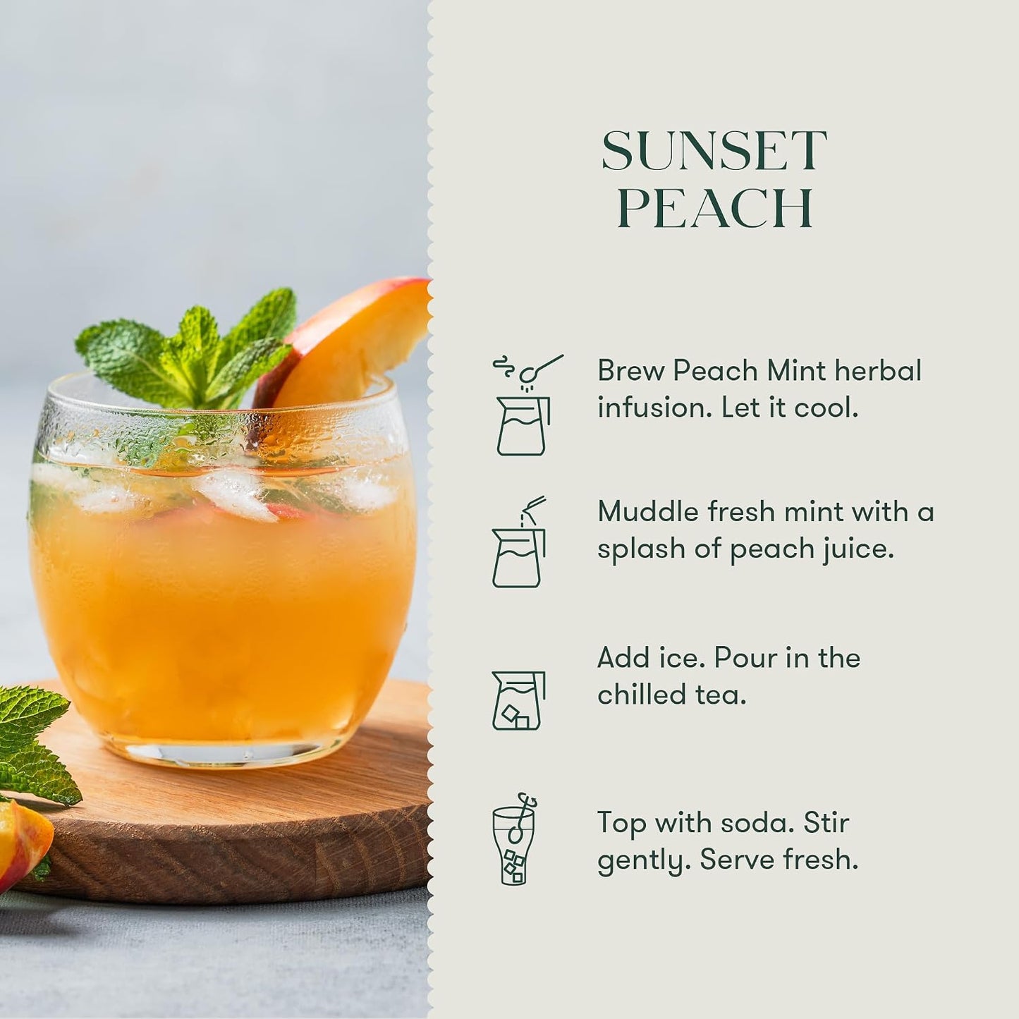 Luxmi Estates Peach Mint Tea with Cinnamon Ginger Hibiscus, 50 cups (100g/3.5oz) | Caffeine-Free
