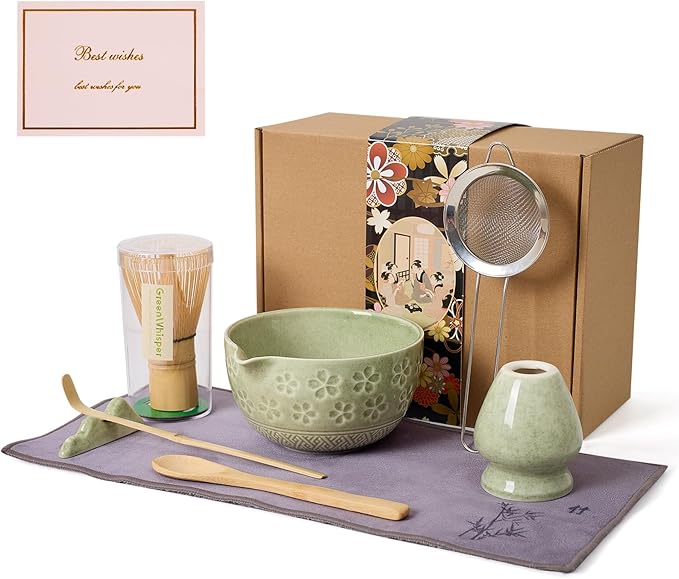 Matcha Whisk Set - Traditional Bamboo Chasen with Bowl, Complete Matcha Tea Making Kit & Starter Too
