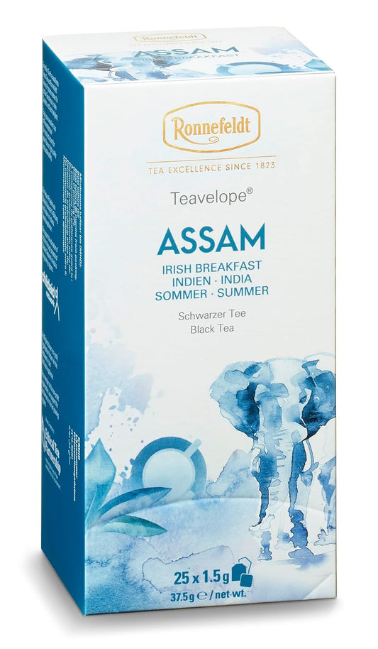 Ronnefeldt Teavelope Assam - Irish Breakfast Black Tea India Summer Bags Tea Individually Wrapped, 25 Count - Strong, Smooth, Caffeinated