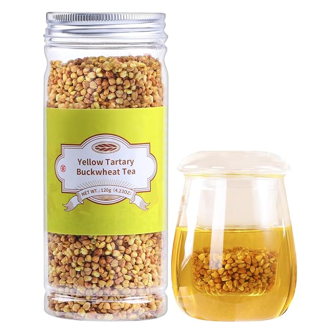 ANTAKUBU Buckwheat Tea,4.23oz/120g, Yellow Tartary Buckwheat,Soba Tea,Nature Soba Cha Herbal Tea,Delicious Authentic Taste,黄苦荞茶,Roasted Nuts Aroma,Gluten Free，Ideal for Gift