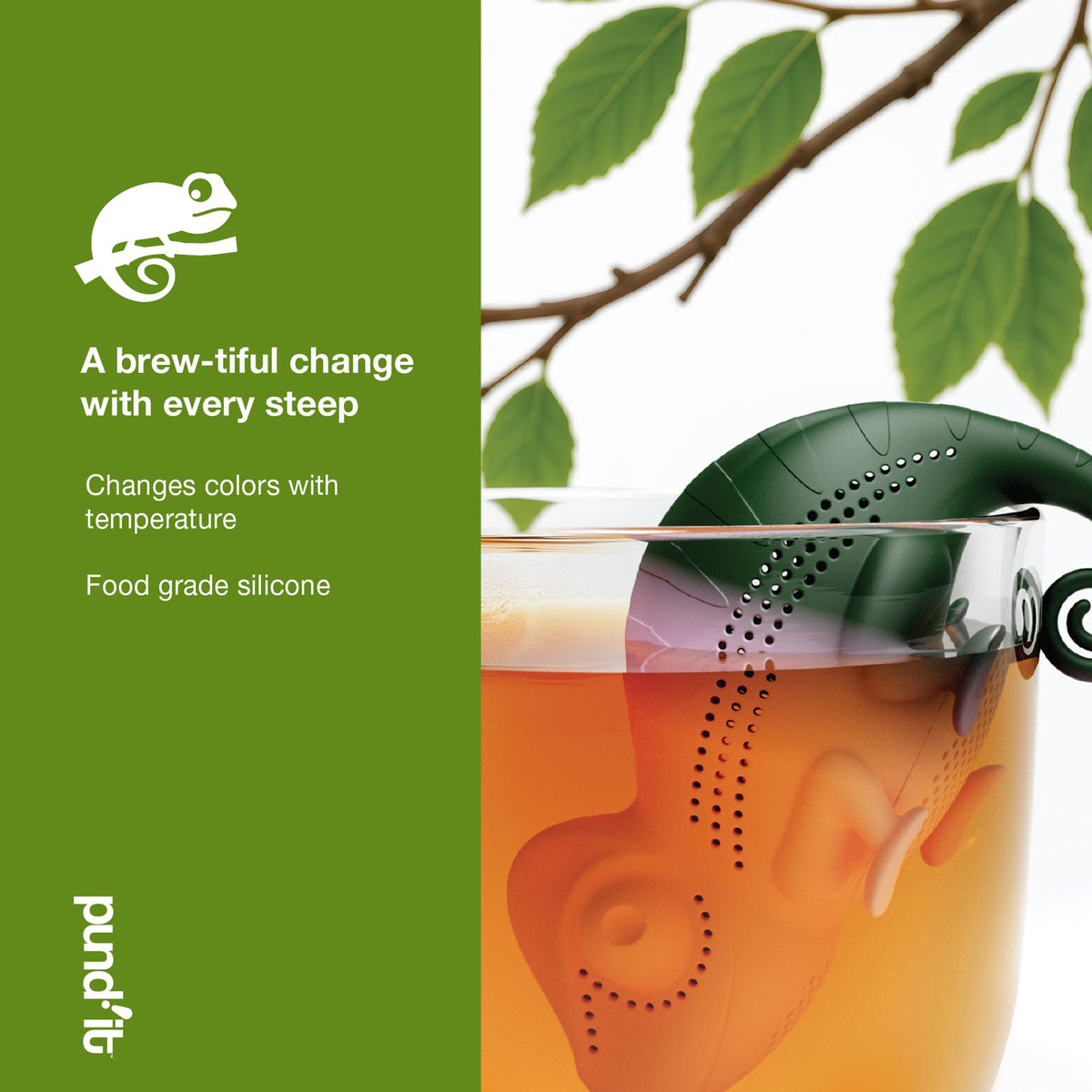 Pund'it Chamomileon Tea Infuser, Cute Color Changing Loose Leaf Tea Steeper