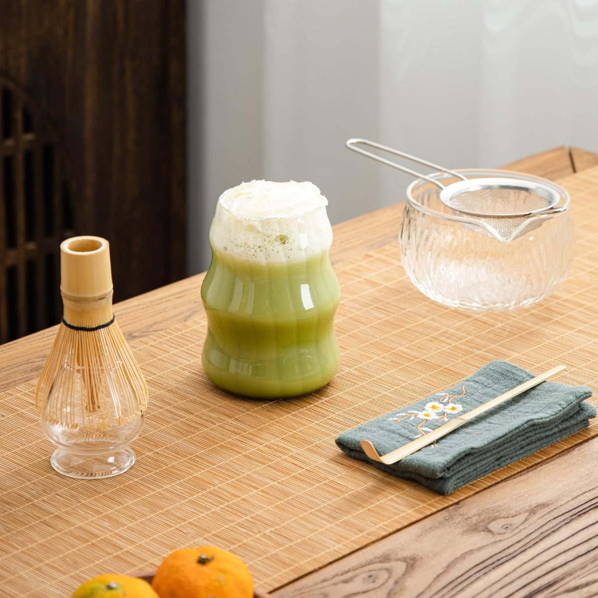 DWEHIXBUY 7Pcs Japanese Matcha Tea Set, Matcha Kit with Matcha Bowl (with Pouring Spout), Matcha Whisk, Whisk Holder