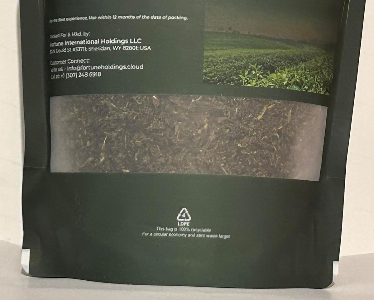 CLASSIC ASSAM GREEN TEA, Green Tea, Loose Leaf (250g/8.81oz)/125 Cups | Non-GMO, 100% Pure, all Natural Green Tea Leaves Sourced from Lush Brahmaputra Valley in the Himalayan Foothills, Assam, India | Resealable and Recyclable Ziplock Pouch