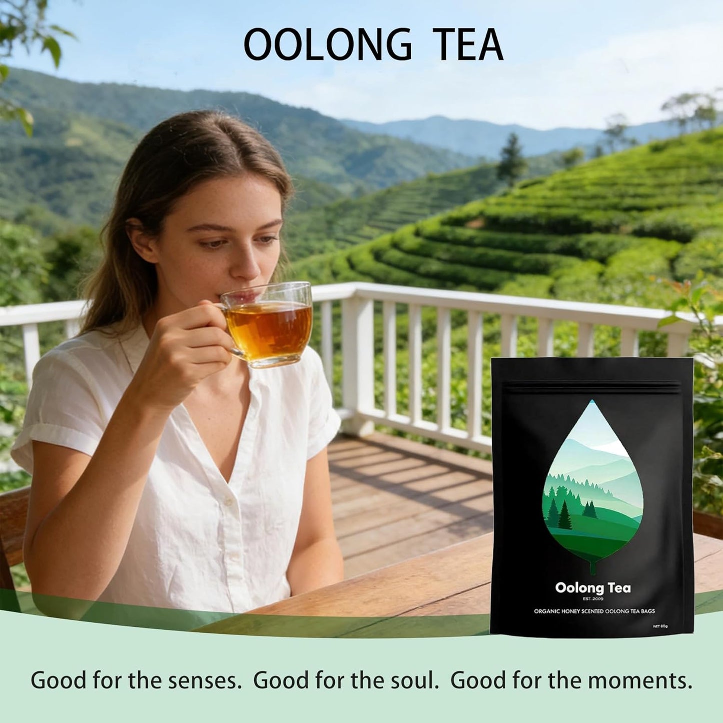Pipi Oolong Tea Whole Leaf Tea Bags - 20 Bags Cortisol Balancing Calming for Stress Relief, Digestion and Metabolism, Rich in Antioxidants, Vegan and Non-GMO(1bags)