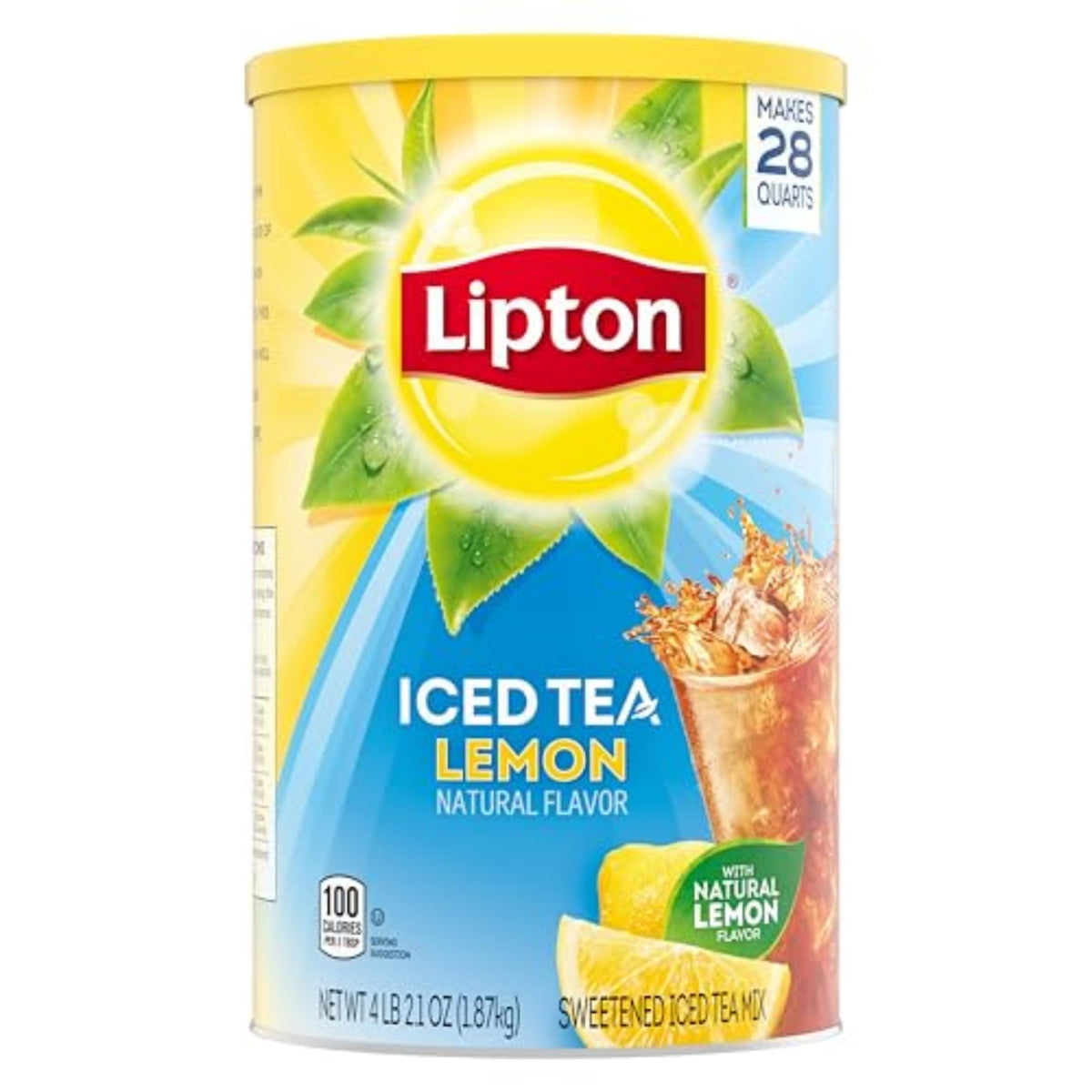 Lipton Lemon Sweetened Iced Tea Mix, Makes 28 Quarts (Pack of 2)