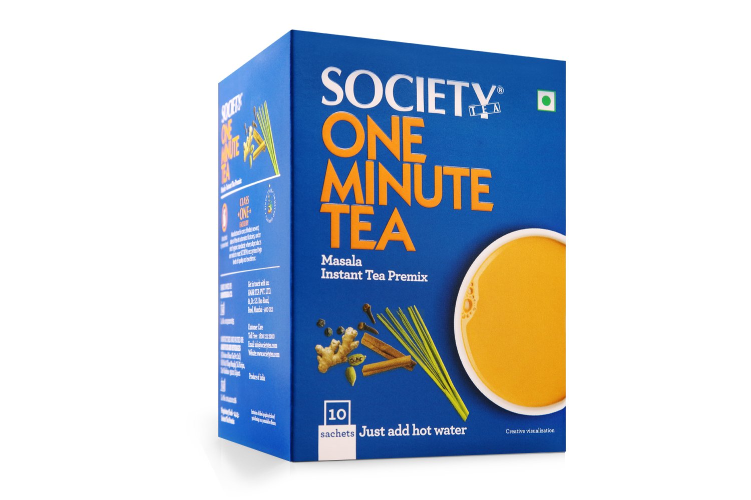 Society One Minute Tea Premix - Masala Flavour, 10 Sachets