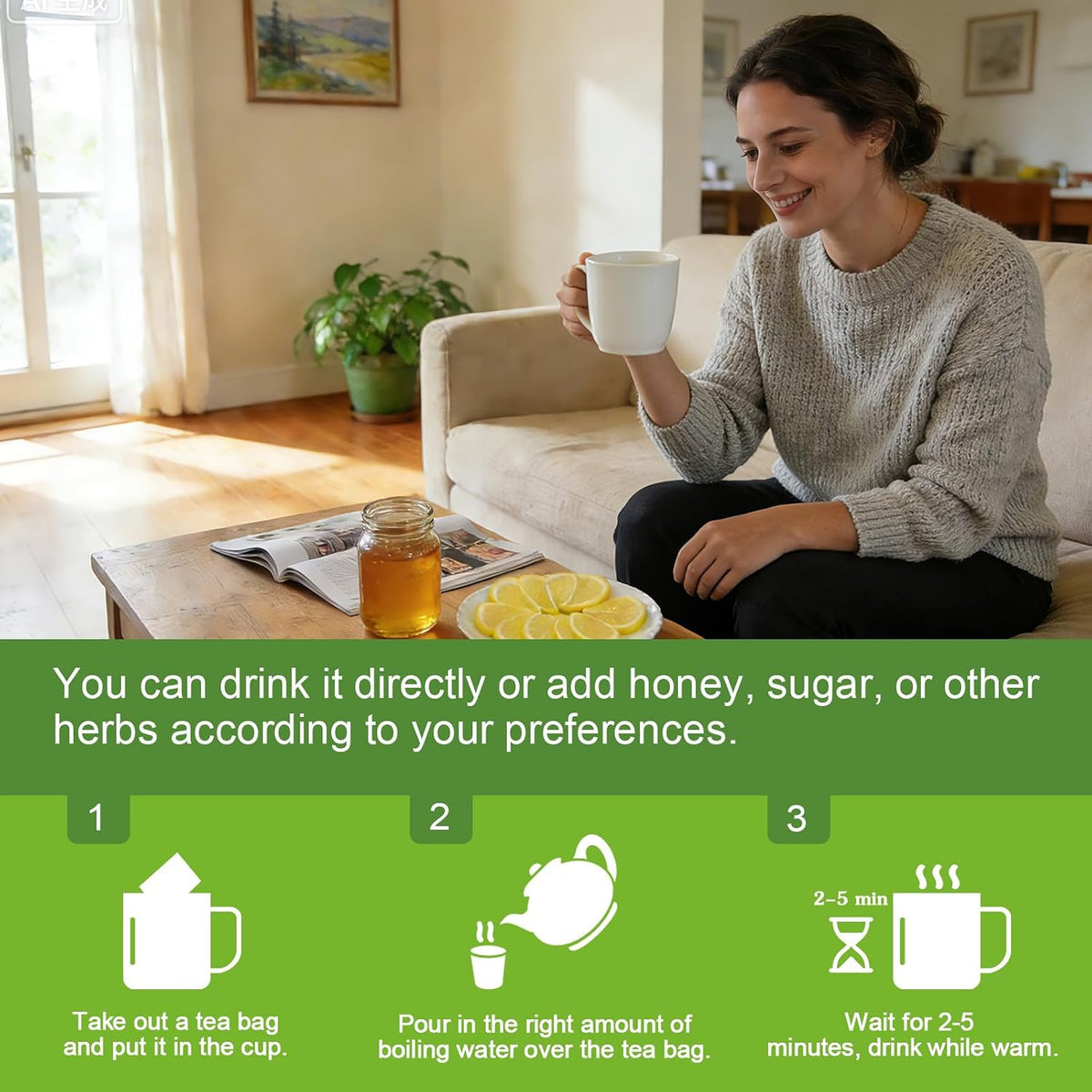 WOGORGT Soursop Leaf Tea Bags for Immune Support &amp; Antioxidant, 30 Tea bags