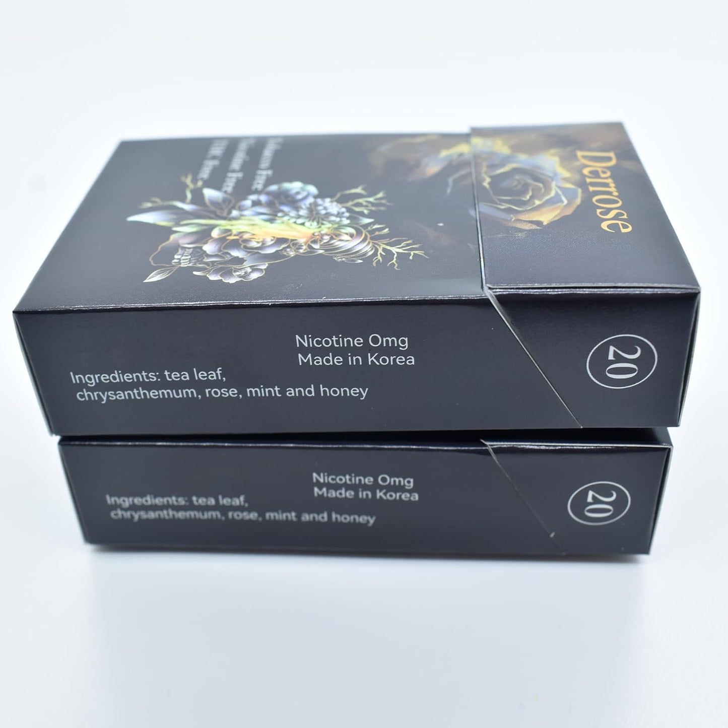 Derrose Herbal tea stick, made from natural and pure herbs, made from tea leaves, chrysanthemum, rose, mint and honey,brewed for drinking or lit for suction, 2 packs -40 sticks