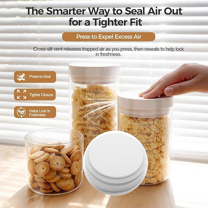 Danbark Set of 3 42oz Airtight Glass Storage Canisters with Lids - Pantry Organizers and Storage Glass for Kitchen - for Pantry, Flour, Sugar, Coffee