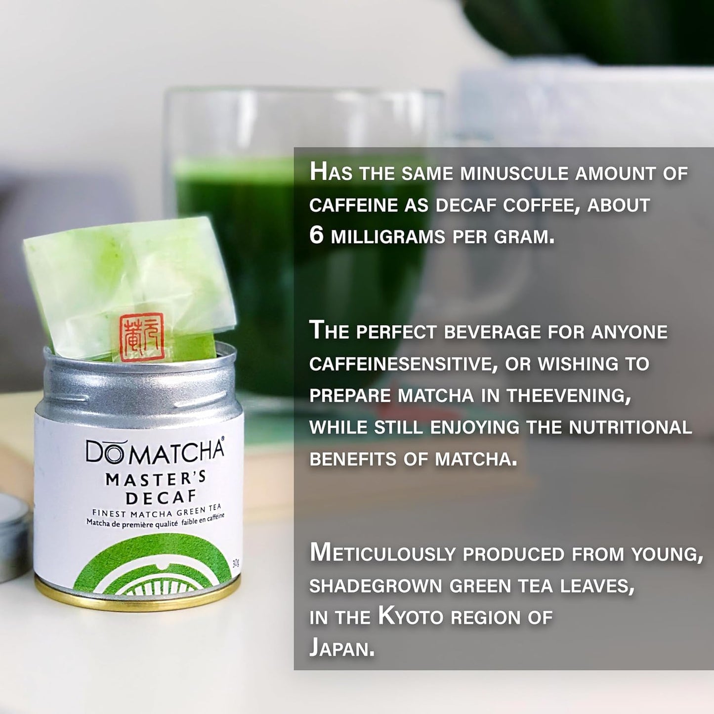 DoMatcha, Master's Decaf Matcha Powder, Authentic Japanese Green Tea, Ceremonial Grade, 30g