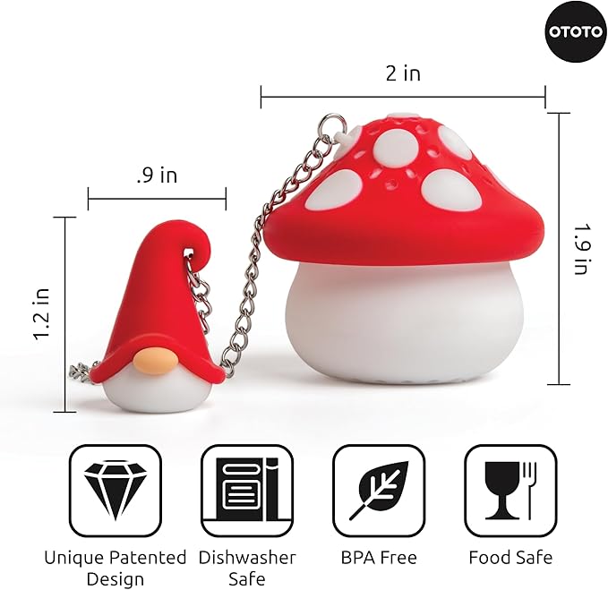 Cute Tea Strainers - Loose Leaf Tea Steeper, Tea Infuser for Loose Leaf Tea, Tea Diffusers, Tea Accessories, Mushroom Gifts, Cute Kitchen Accessories