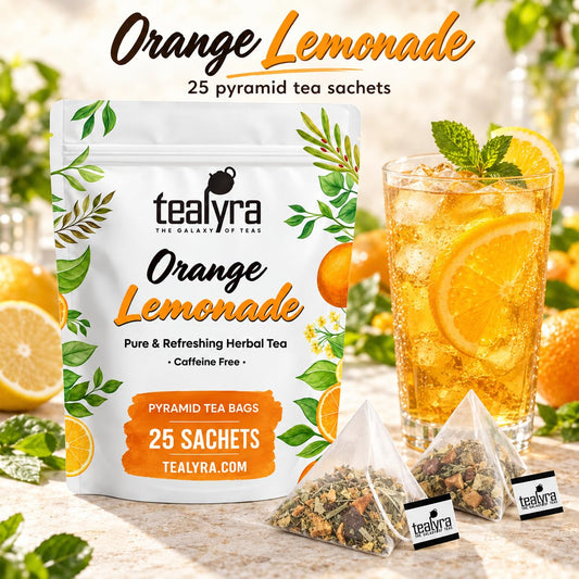 Tealyra | Orange Lemonade Herbal Fruit Tea, 25 Pyramid Tea Bags