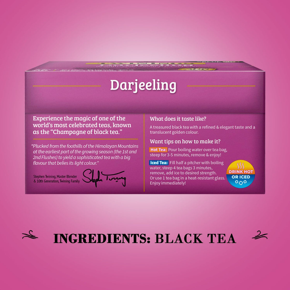 Twinings Darjeeling Tea - A Delicate, Dry Black Tea, Sophisticated Coffee Alternative with Less Caffeine, Individually