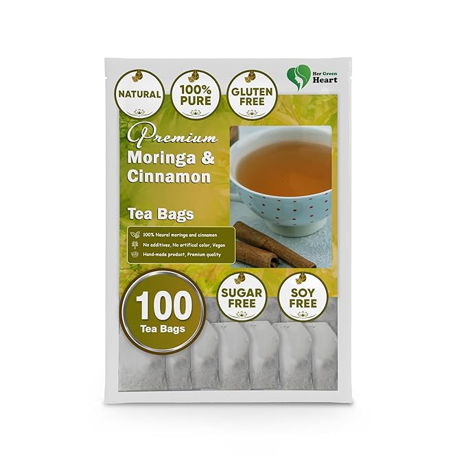 Moringa Cinnamon Tea - 100% Natural Herbal Tea Blend, Caffeine-Free, and Full of Flavor