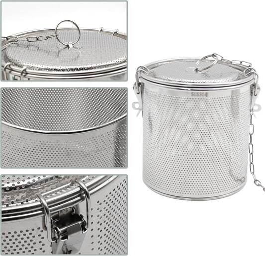 Tea Infuser, Stainless Steel Seasoning Strainer Tea Ball Filter Soup Seasonings Seperation Basket Spice Filter Tea Sieve for Home Restaurant Kitchen (5.11 x 5.7 inch)
