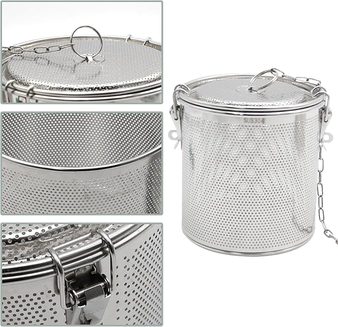 Tea Infuser, Stainless Steel Seasoning Strainer Tea Ball Filter Soup Seasonings Seperation Basket Spice Filter Tea Sieve for Home Restaurant Kitchen