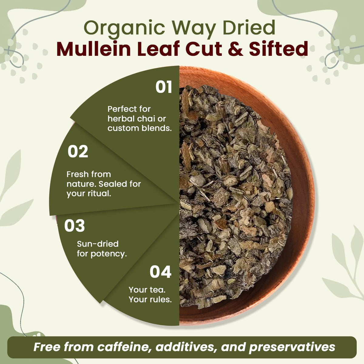 Organic Way Mullein Leaf Cut & Sifted - Herbal Tea (16 Oz)