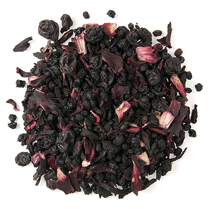 Berry Berry Herbal Tea Pouches - 4oz | Loose Leaf Fruit Tea with Hibiscus Elderberries Currants | Caffeine Free | Serve Hot or Iced | Summer Tea or Mulled Winter Blend | Vitamin C Source