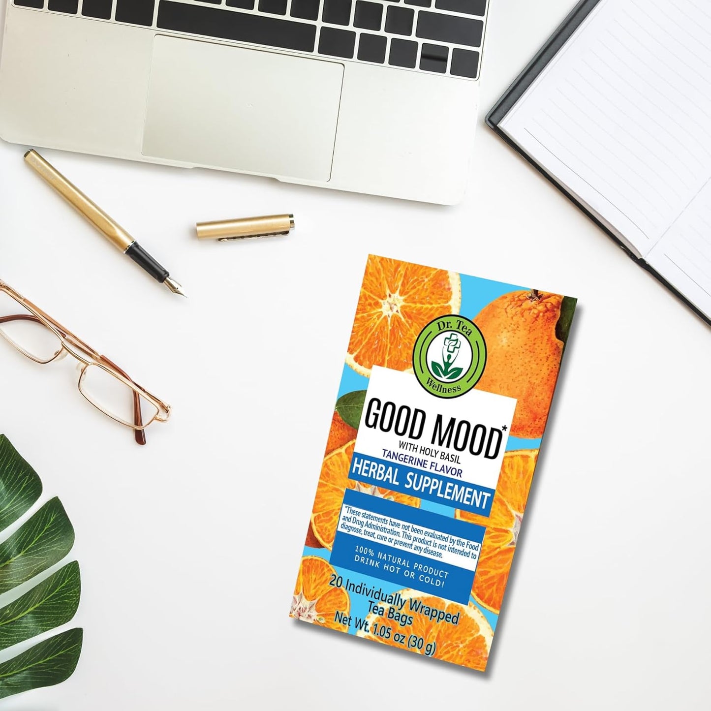 Dr. Tea Good Mood Tea with Holy Basil - Tangerine Flavor - 20 Tea Bags