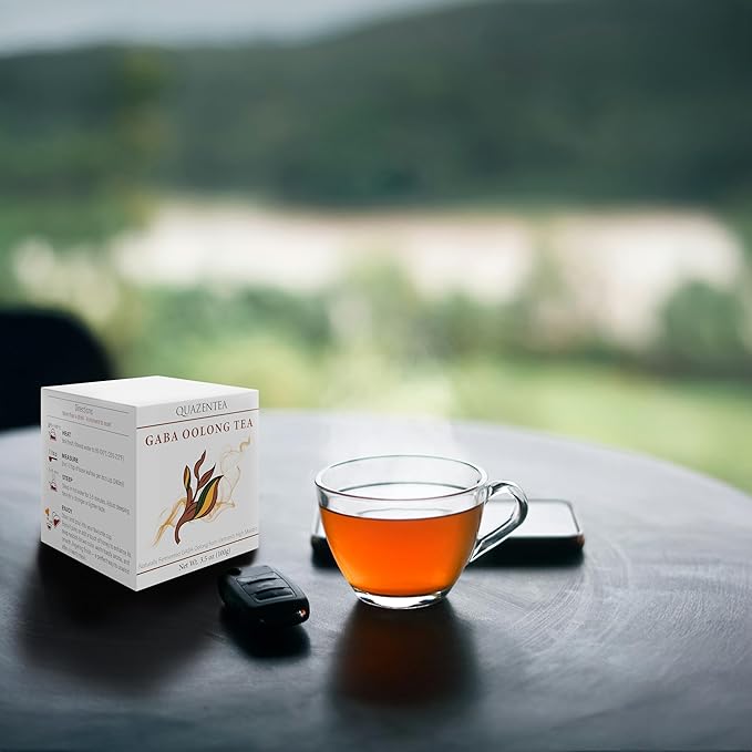 QuaZenTea GABA Oolong Tea Loose Leaf – Vietnamese High Mountain Oolong, Smooth & Mellow with Roasted Fruit Aroma and Sweet Finish – Gabba Wu Long Tea for Natural Calm Focus & Relaxation, Coffee Alternative 3.5 oz (100g)