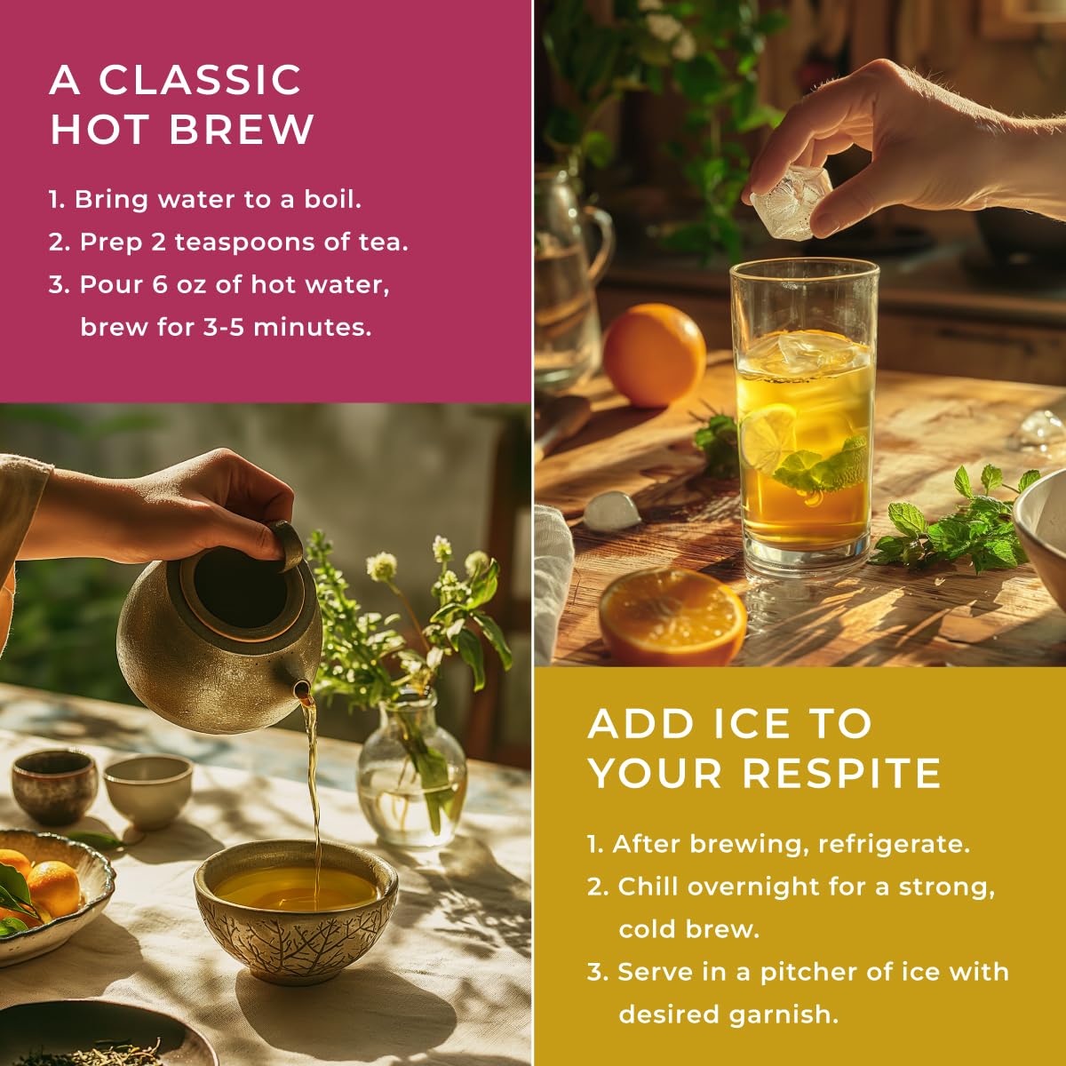 Gya Tea Co Chamomile Citrus Mint Loose Leaf Tea - 5.29 Oz 70 Cups - Rich in Peppermint, Lemongrass, Orange Peel for Rest & Throat Comfort - Refreshing, Delicious & Robust Flavor