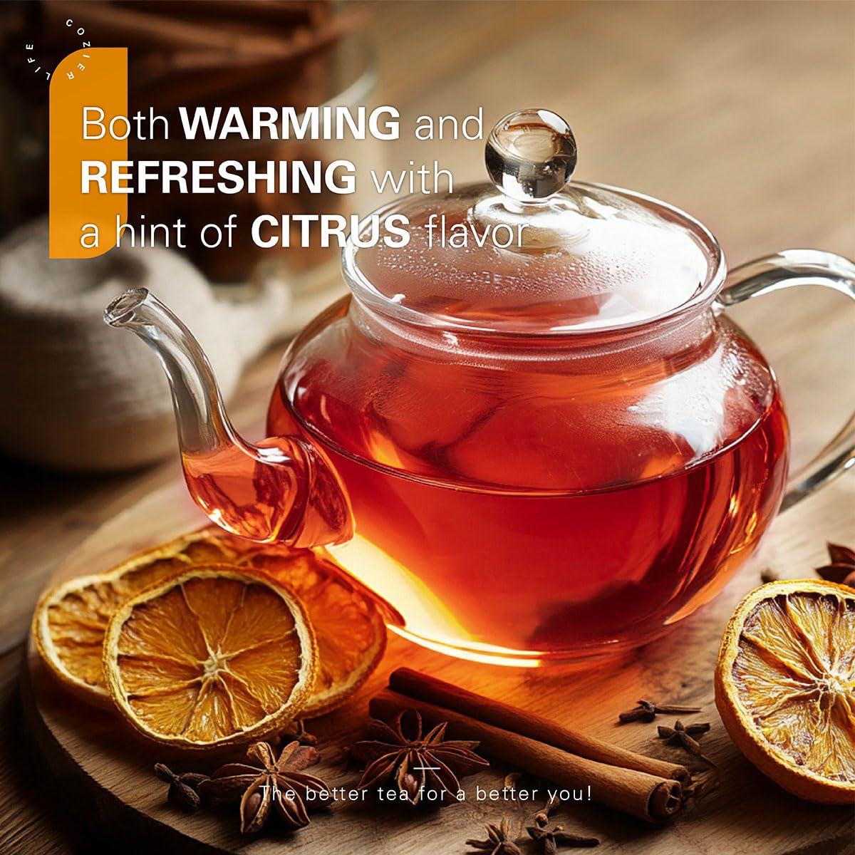 WT WEETEE Orange Spice Herbal Tea Bags 50count, Caffeine-free w/o Black Tea