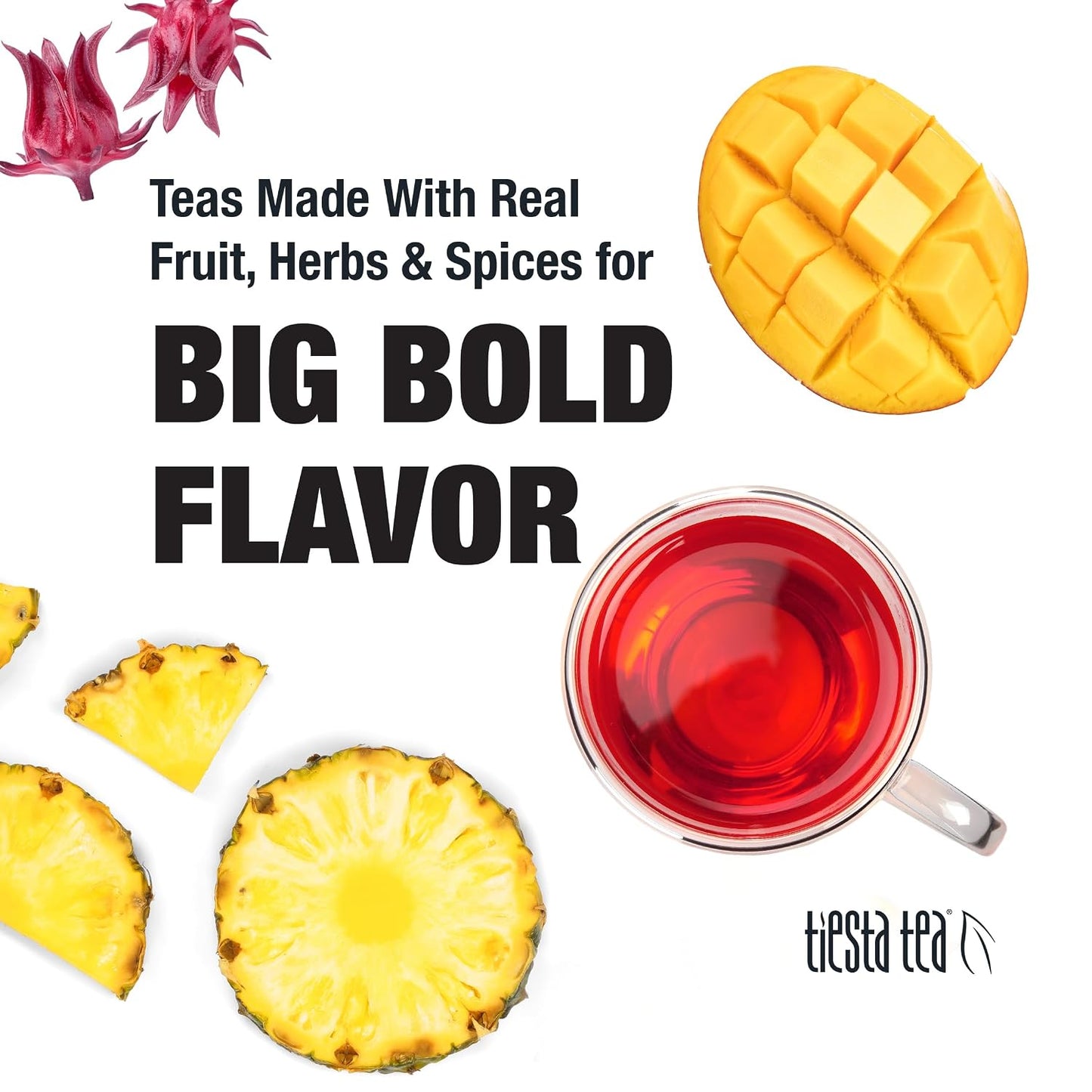 Tiesta Tea Pineapple Sangria Loose Leaf Tea – Pineapple Hibiscus White Tea | Blend, Premium Low-Caffeine Fruit Infusion, Hot or Iced, 16 oz Resealable Bulk Pouch, Makes Up to 200 Cups