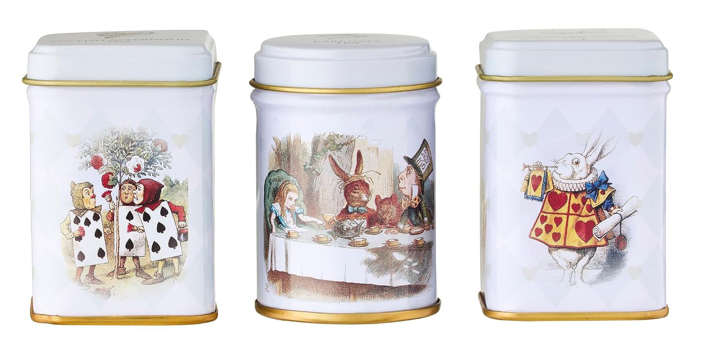 New English Teas Alice in Wonderland Tea Infuser Set 2.5 oz Loose Leaf Tea | Black Tea, English Breakfast, Earl Grey + Infuser Included, Gifts for Tea Lovers