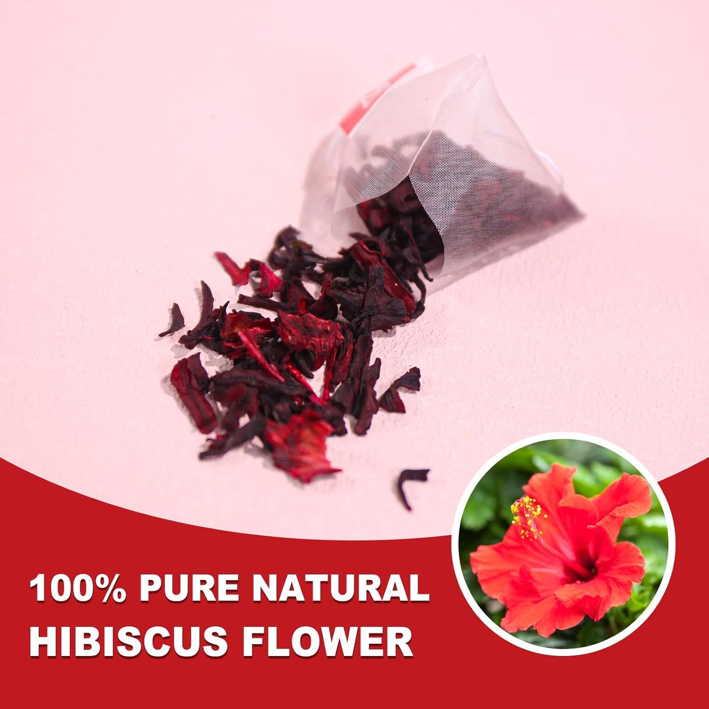 TEARELAE - Hibiscus Tea Bags, 80 Count, 100% Pure Hibiscus Flowers