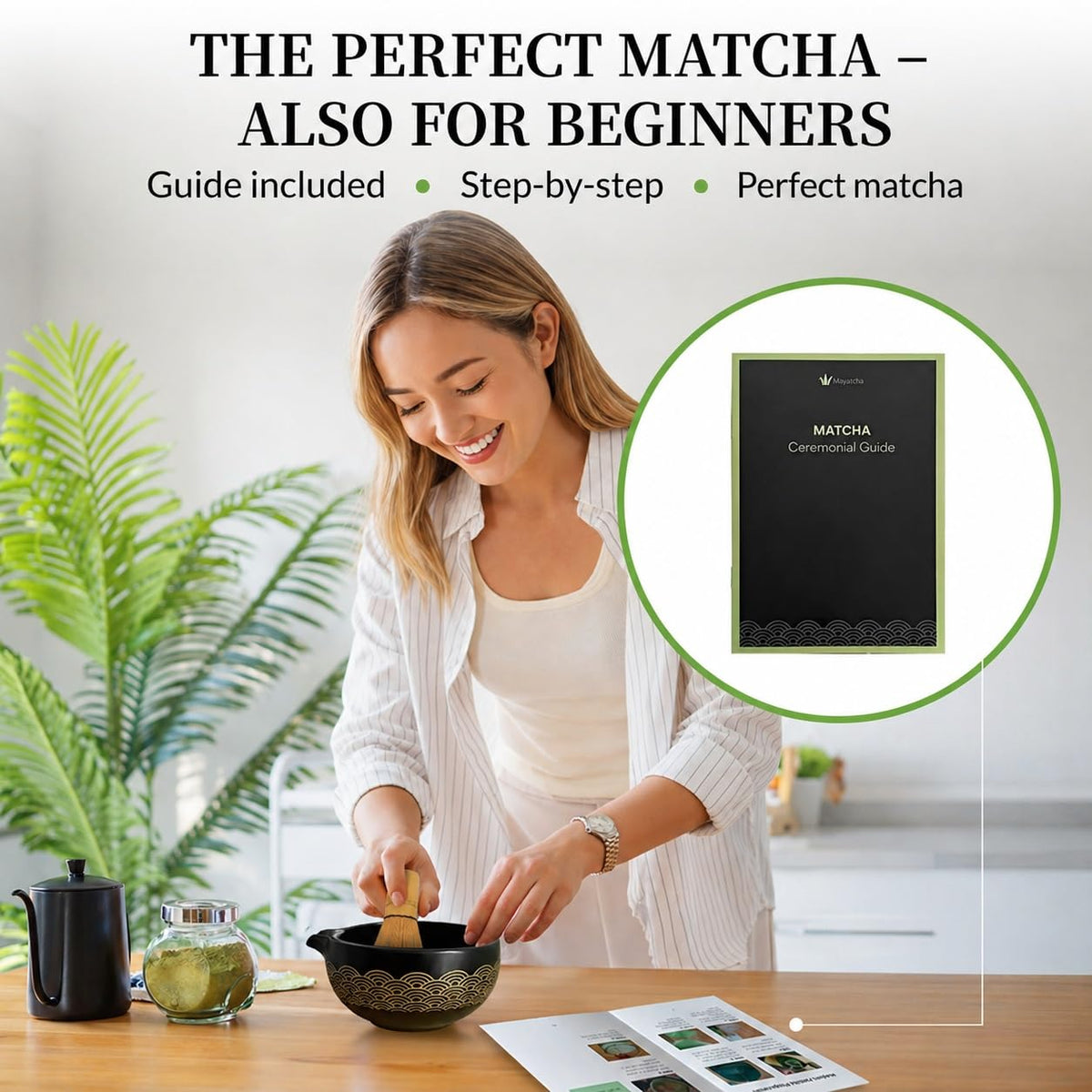 MAYATCHA Matcha Set Kit – Japanese Matcha Bowl with Spout & Measurement Marks