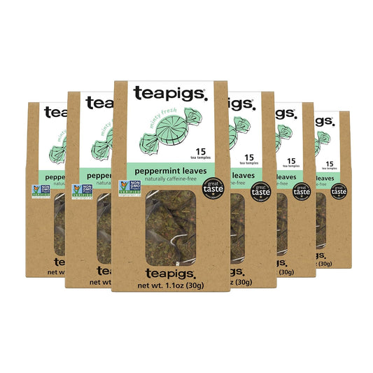 teapigs, Peppermint Leaves Tea, Made with Whole Leaves, Whole Leaf Tea Temples, 90 Count, Cool, Crisp &amp; Refreshing