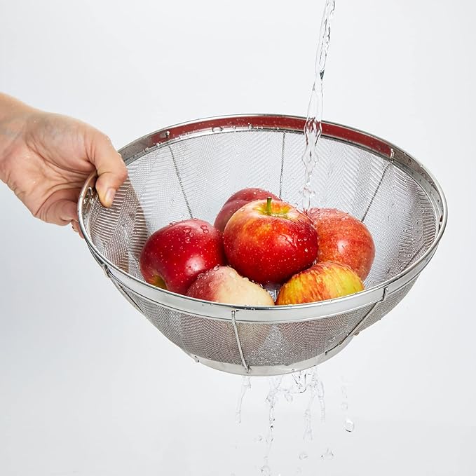 Juvale Fine Mesh Strainer - Stainless Steel Rice Strainer - Ultra-Fine Pasta Colander & Quinoa Sifter