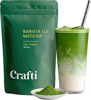 Crafti Barista Premium Culinary Grade Uji Matcha - Authentic Japanese Matcha Green Tea Powder from Kyoto, Japan for Matcha Lattes (75g / 2.65oz)