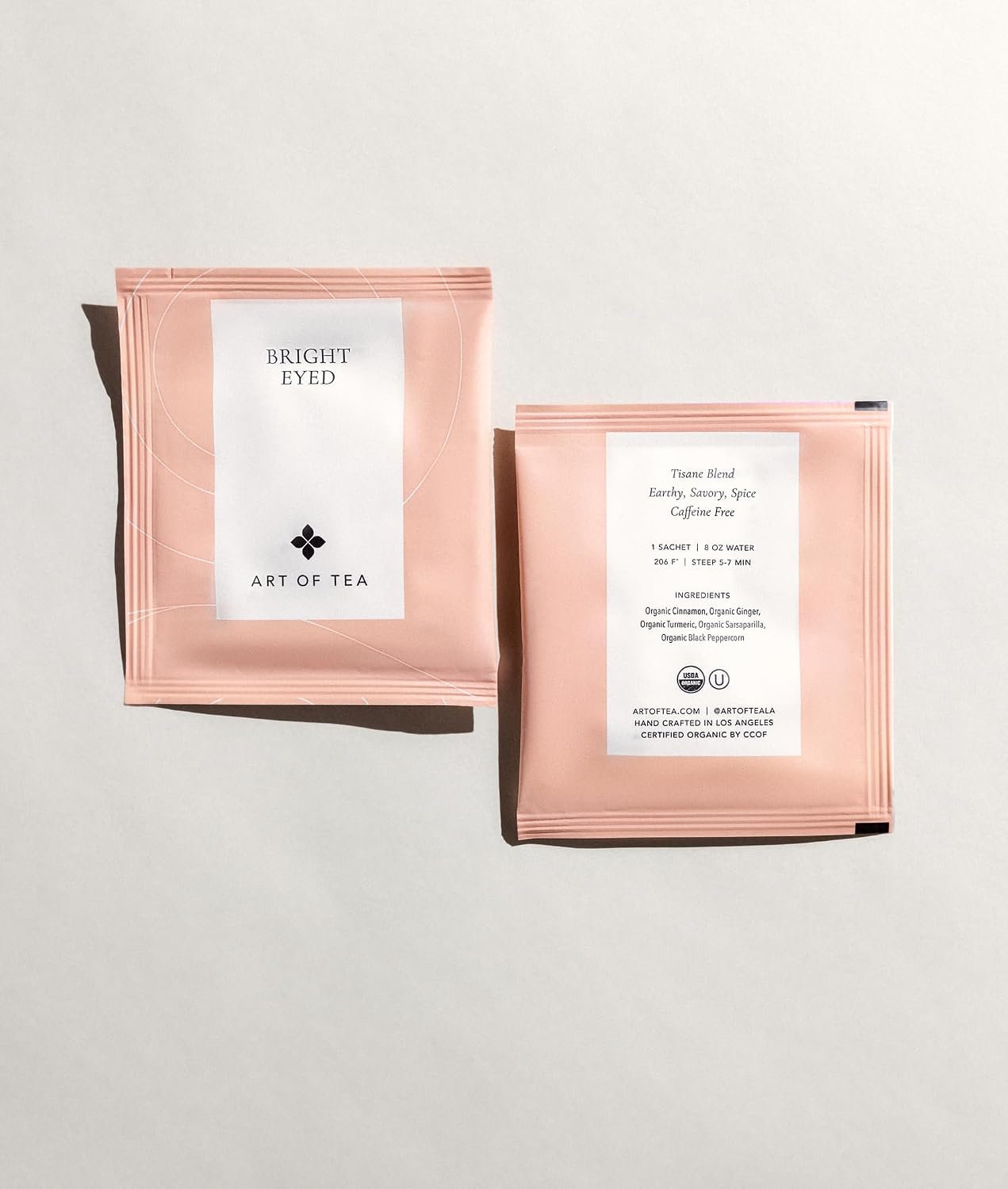 Art of Tea Bright Eyed 50 Count Herbal Tea Bags, Organic Ginger Turmeric Wellness Tea with Cinnamon &amp; Botanicals, Caffeine Free Herbal Tea for Daily Wellness, Premium Tea Bags