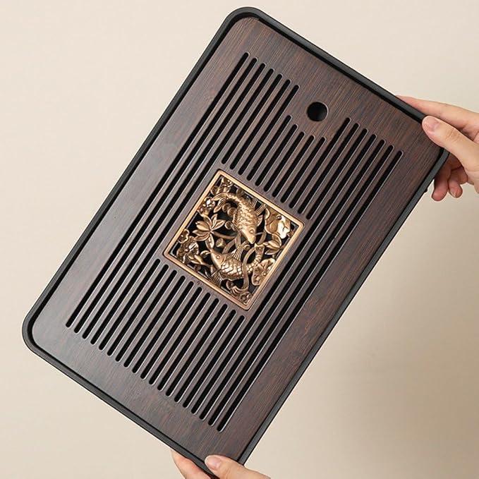 Bamboo Tea Tray, Chinese Tea Tray, Gongfu Tea Table with Water Storage Box, Household Filter Tea Serving Tray Set for Home Office Bar