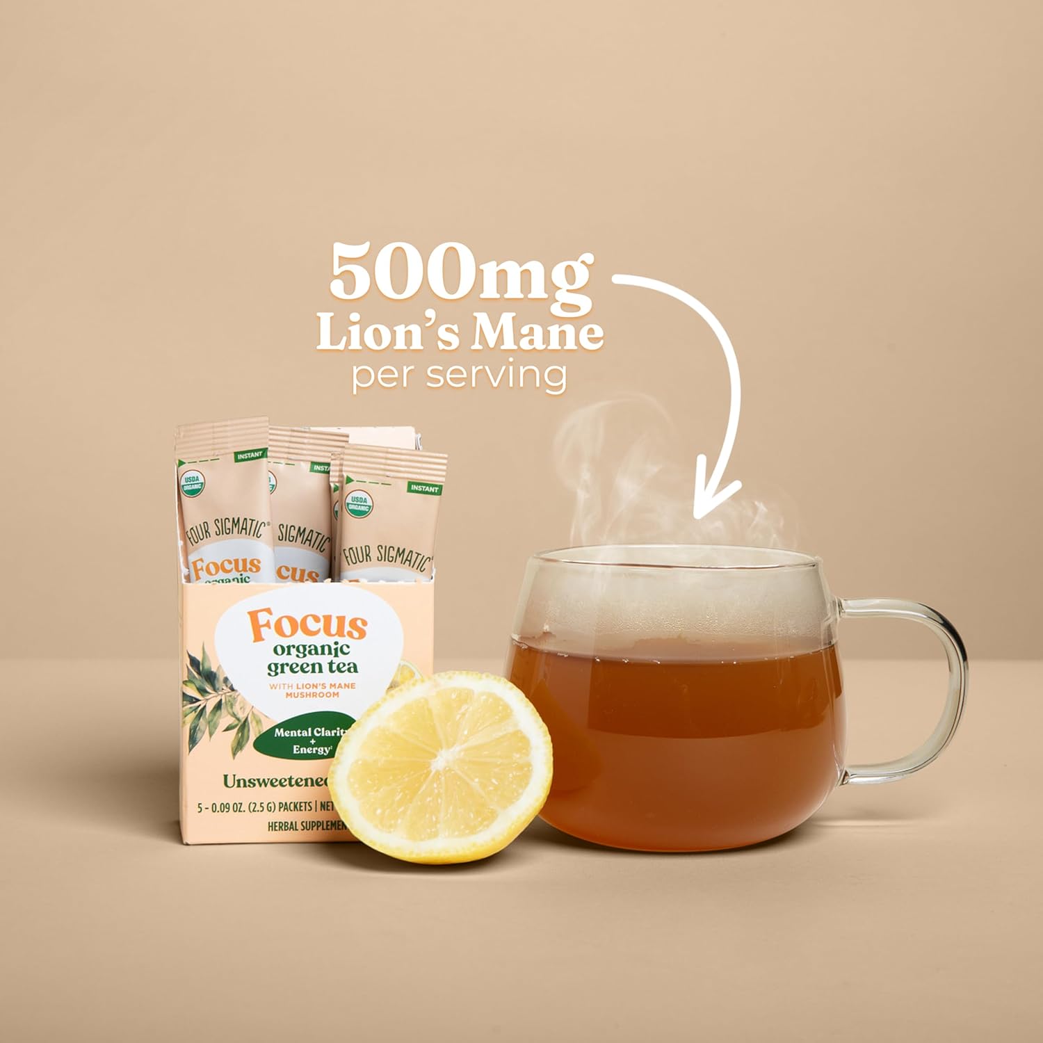 Four Sigmatic Focus Organic Green Tea Single Serve 5ct
